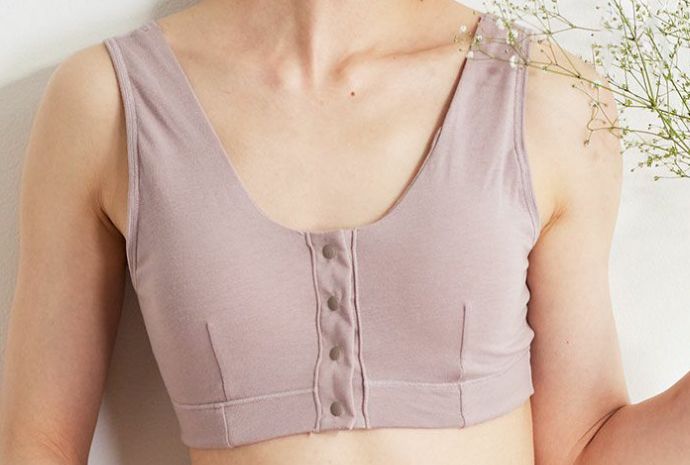 ソフトタッチ前開き乳がんブラ＜モカ＞
