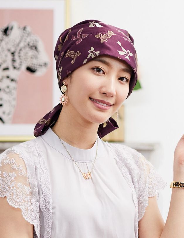 医療用帽子(ケア帽子) -Audrey- スカーフタイプ/りぼん結び