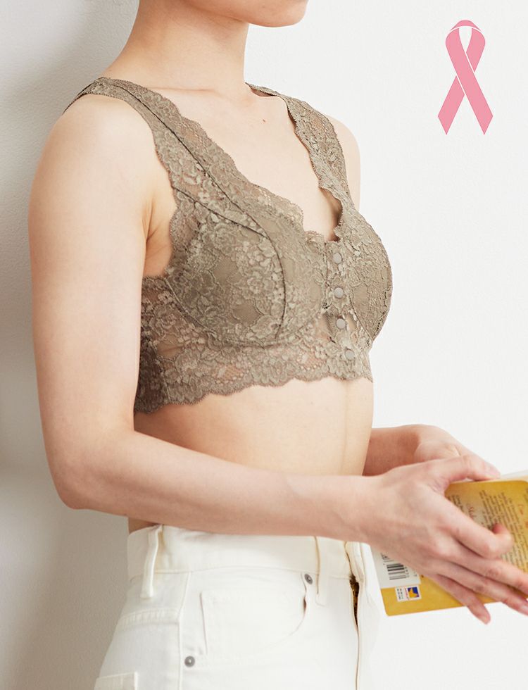 乳がんブラ 前開きレース