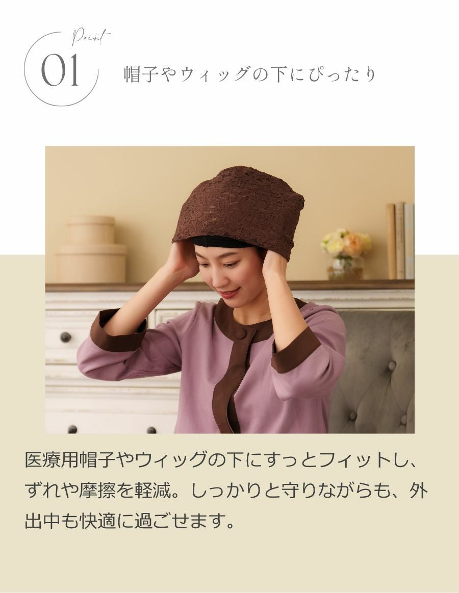 医療用帽子(ケア帽子) インナーキャップ/日本製 オーガニックコットン100%