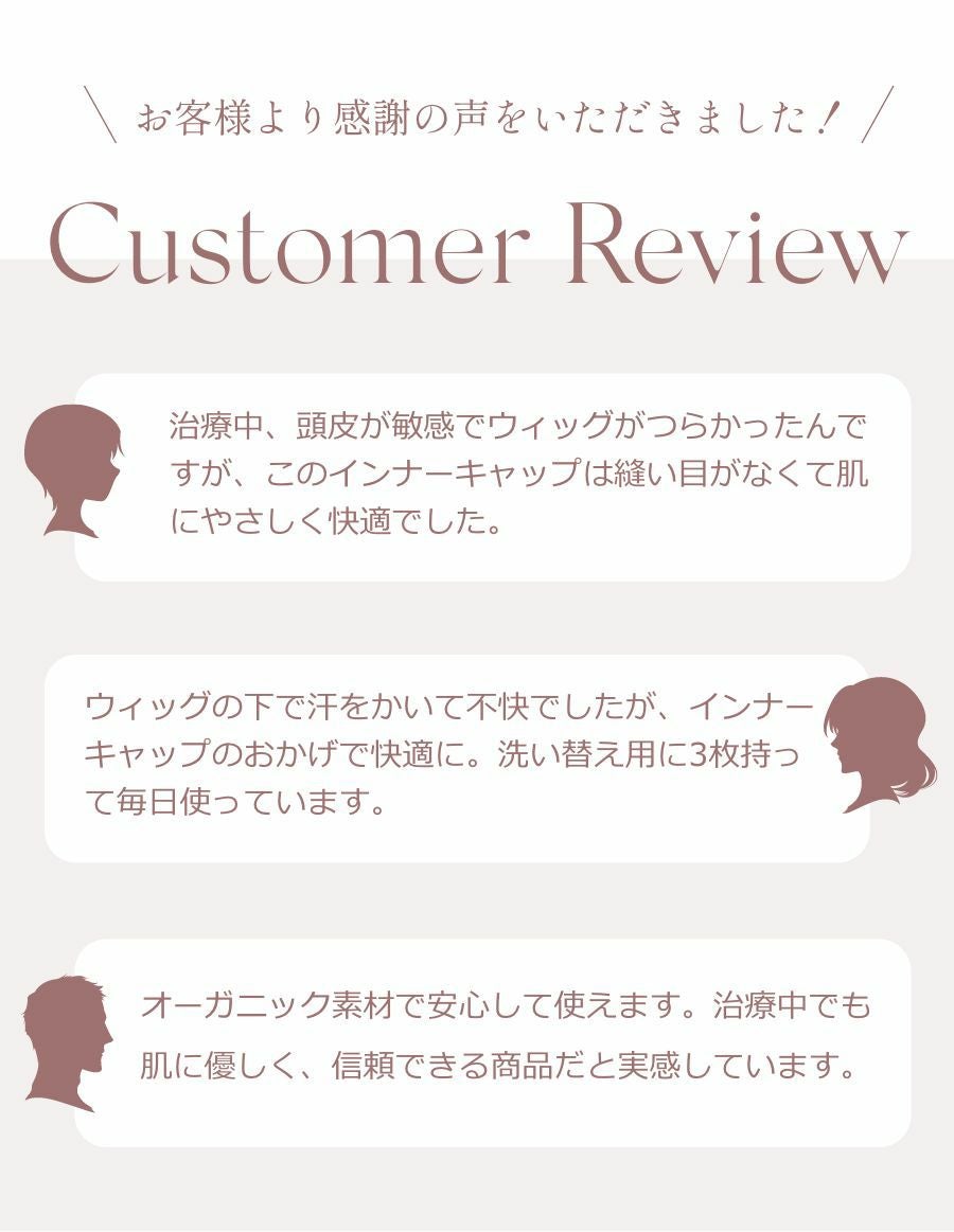 医療用帽子(ケア帽子) インナーキャップ/日本製 オーガニックコットン100%