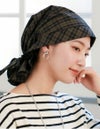 医療用帽子(ケア帽子) -Karina- バンダナタイプ/チェック柄