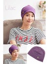 医療用帽子(ケア帽子)  -ニット- おやすみ用（麻素材）清涼速乾　ライラック