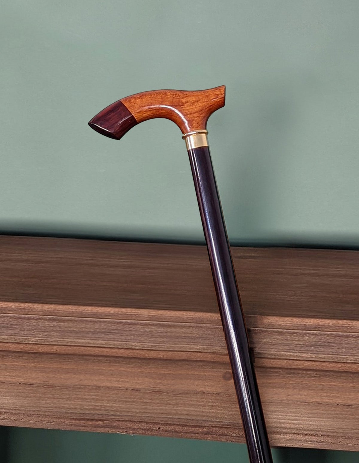 メンズ　おしゃれ杖 木製杖 オーダーハンドメイド 黒檀×白樫