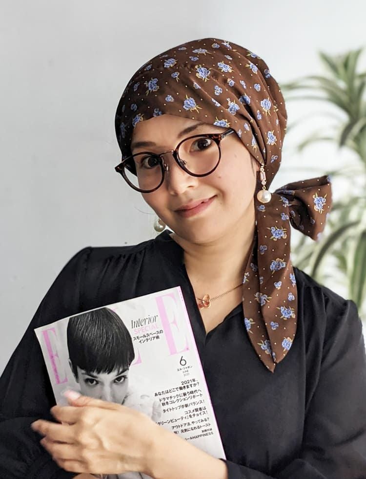 医療用帽子 -Audrey- スカーフタイプ/Petit antique Flower