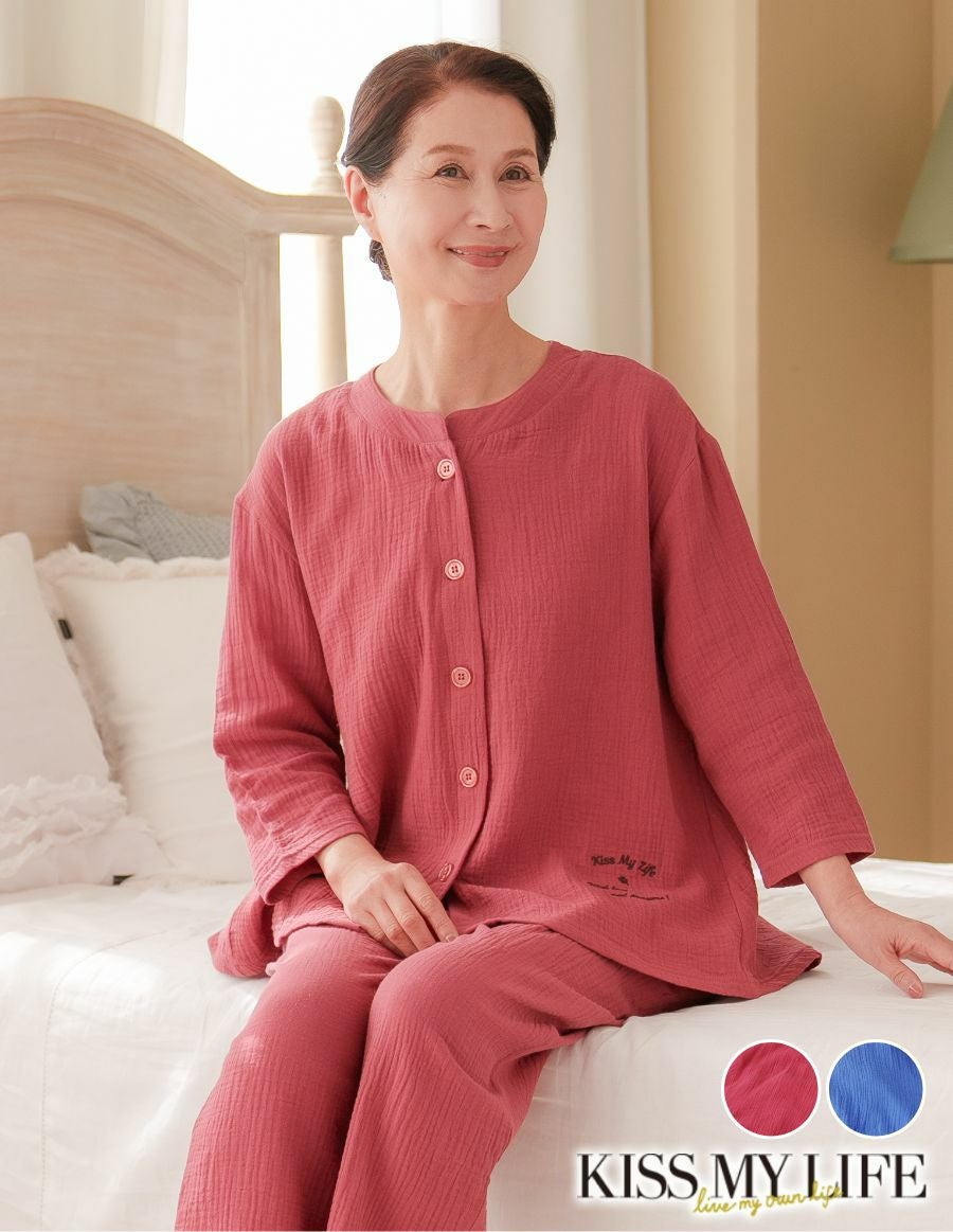 レディース 伸びるWガーゼ ルームウェア