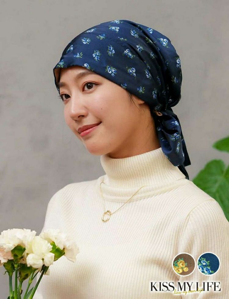 医療用帽子　オードリー　スモールフラワー