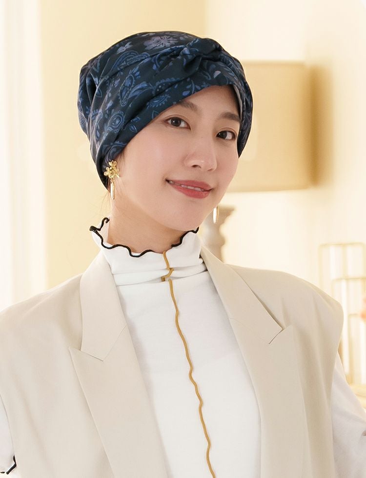 医療用帽子(ケア帽子) -Audrey- スカーフタイプ/ペイズリー