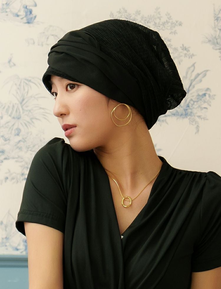 医療用帽子　オードリー　ラメプリーツ