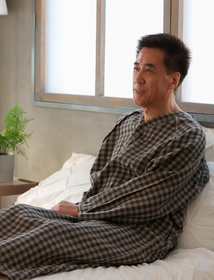 半額】介護用パジャマ メンズ ブリティッシュチェック柄 前開き 浴衣