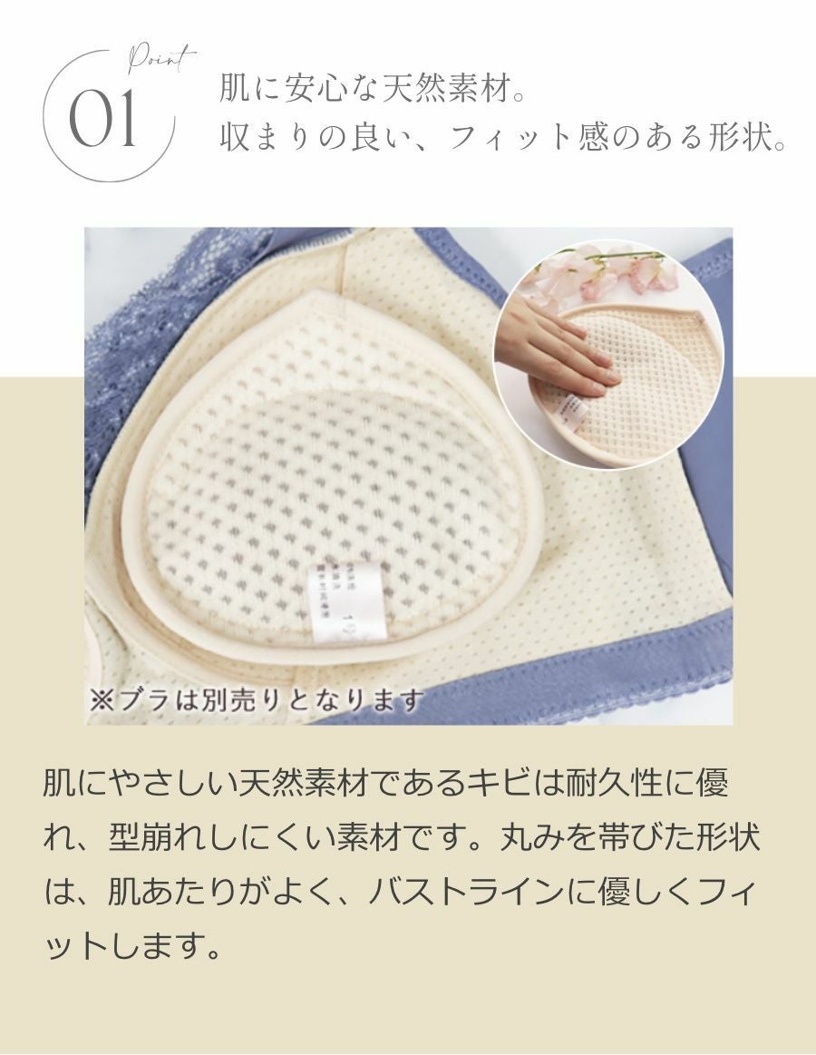 乳がんブラ　後ろホック調整 アンティークレース＆草の種パッドセット