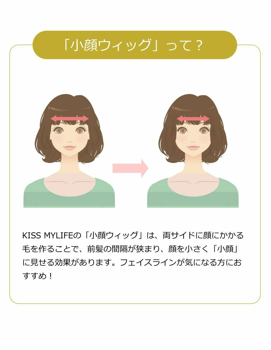 KISS MY LIFE 医療用ショートウィッグ 小顔見せ 医療用ウィッグ ショートスタイル（小さめサイズ） 【KISS MY