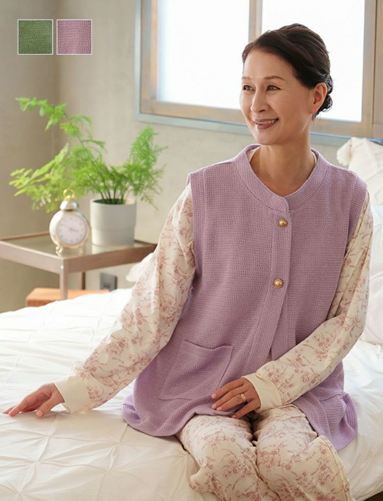 透かしあみ Aラインニットベスト