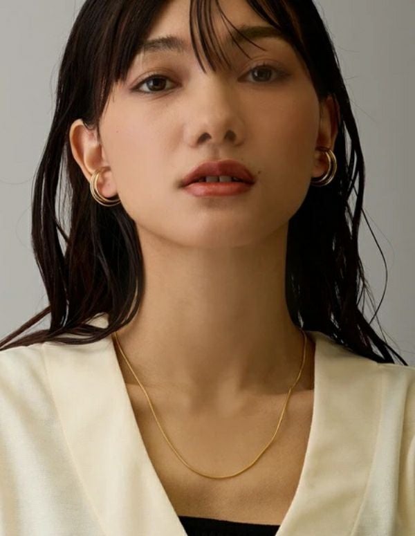 イヤーカフ イヤカフ イヤリング アクセサリー 大ぶり フープ 3連 日本製 ジュエリー