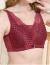 乳がんブラ　後ろホック調整 メッシュレース （パッド対応）　ボルドー