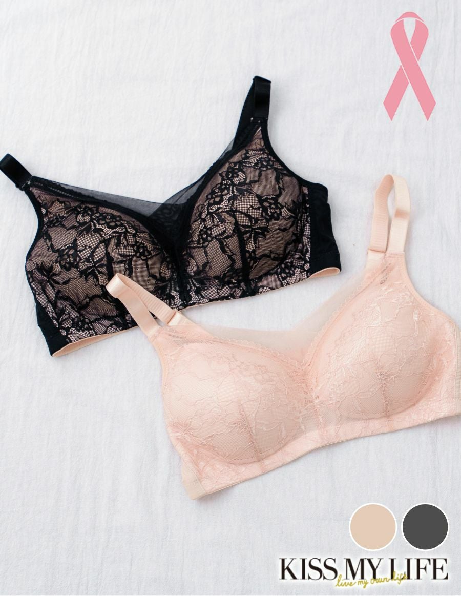 乳がんブラ ラグジュアリーレースブラ （パッド対応）