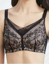 乳がんブラ　後ろホック調整 ラグジュアリーレース（パッド対応）　ブラック