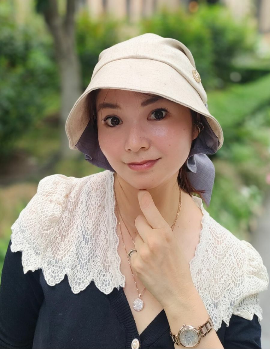 医療用帽子(ケア帽子) -Jean- すっぽり被れる小顔帽子 2way ライト