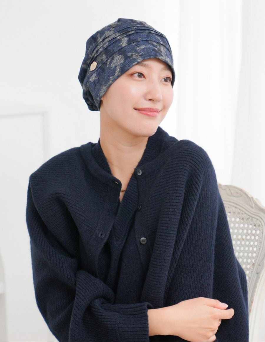 医療用帽子(ケア帽子) -Jean- 水彩柄