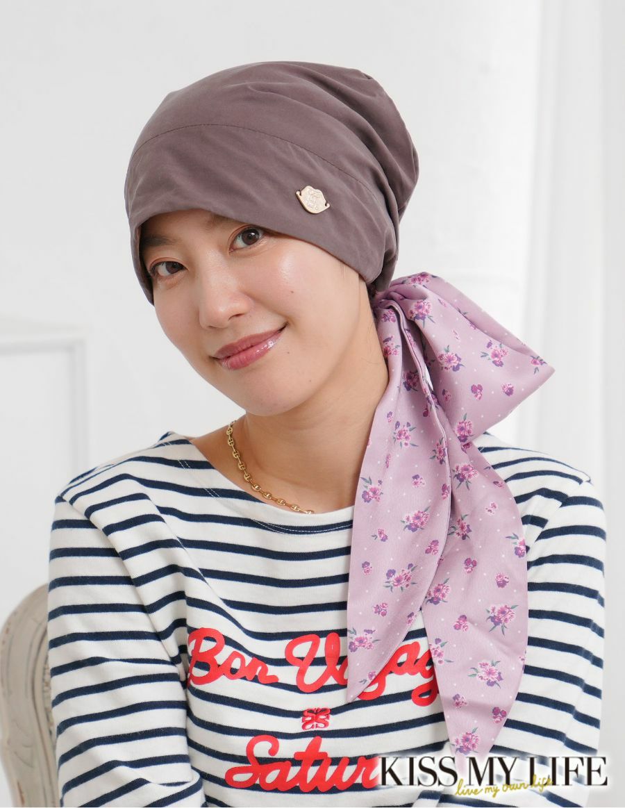 医療用帽子(ケア帽子) -Audrey LUXE- スカーフタイプ/Petite Bloom 小花柄