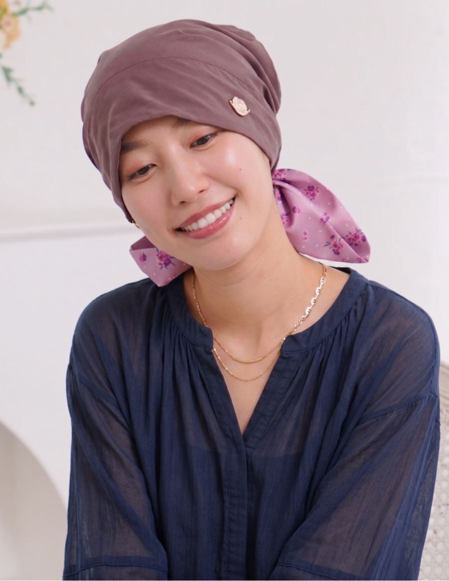 医療用帽子(ケア帽子) -Audrey LUXE- スカーフタイプ/Petite Bloom 小花柄