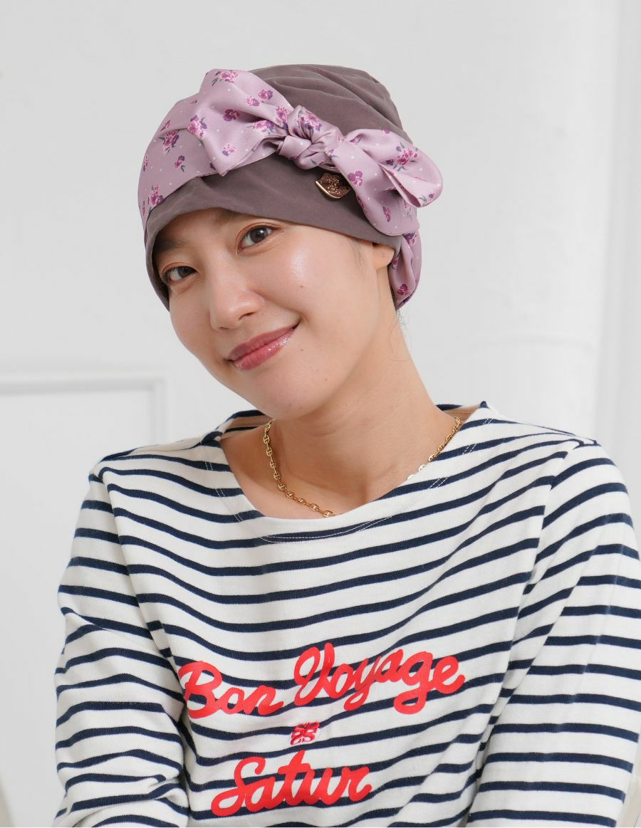 医療用帽子(ケア帽子) -Audrey LUXE- スカーフタイプ/Petite Bloom 小花柄