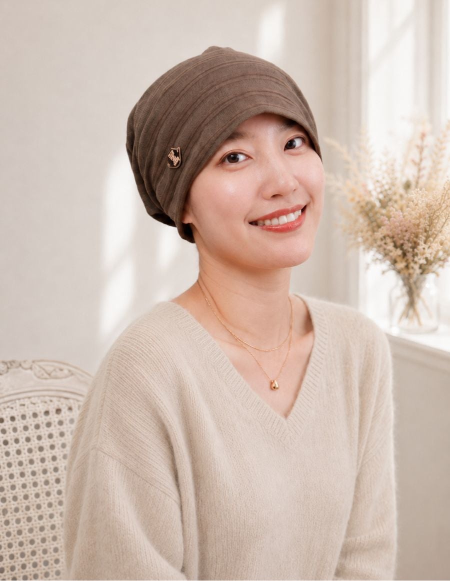 医療用帽子(ケア帽子) -Jean- アンティーク　ストライプ