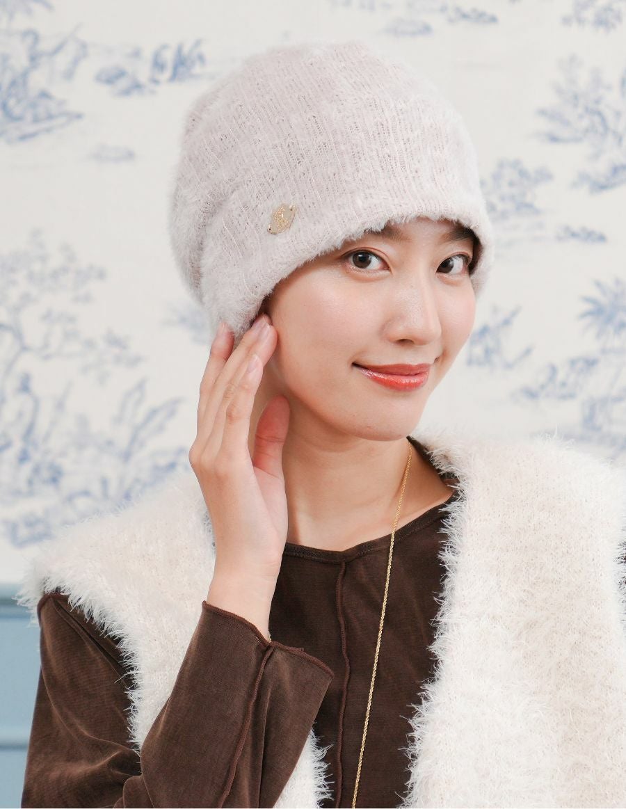 医療用帽子(ケア帽子) -Jean- モヘアニット