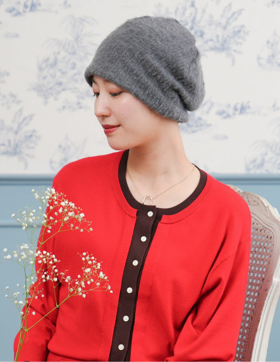 医療用帽子(ケア帽子) -Jean- モヘアニット