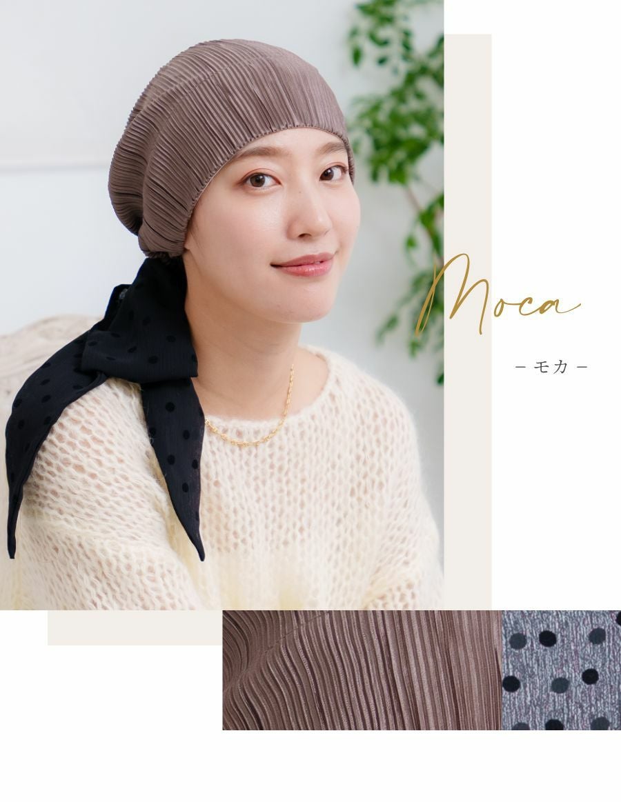 医療用帽子(ケア帽子) -Audrey LUXE- スカーフタイプ/Drape Dot