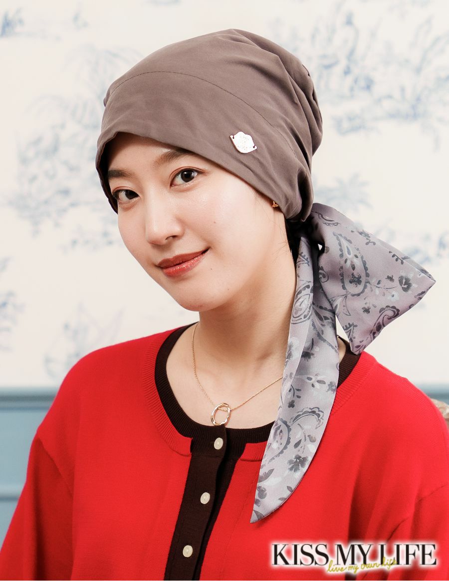 医療用帽子(ケア帽子) -Audrey LUXE- スカーフタイプ/Paisley Noir（ペイズリーノワール）