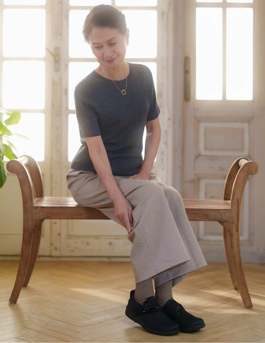 あゆみシューズ エレガントマジック【3E】 介護靴 室内用ケアシューズ