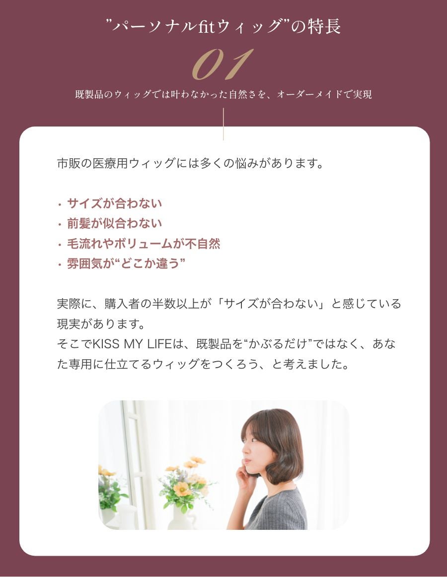 パーソナルフィットウィッグ　 似合わせウイッグ セット