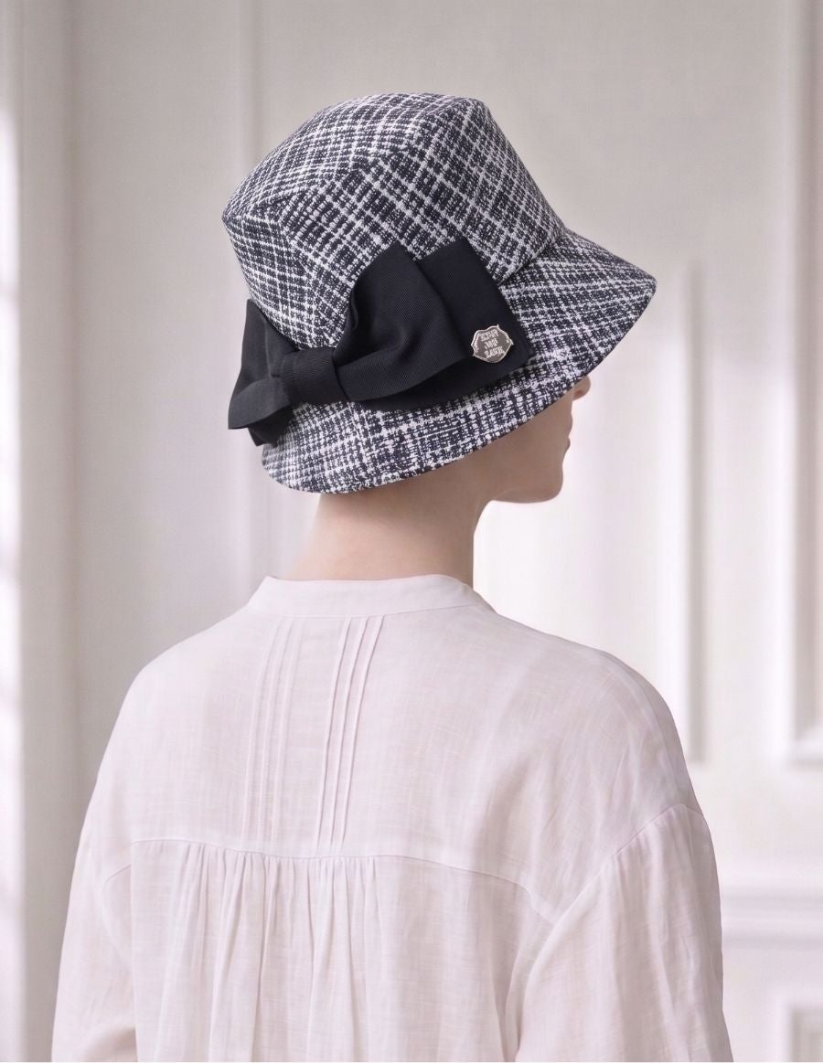 医療用帽子(ケア帽子) -Brigitte-つば付きタイプ/ソフトツイードリボン/クールマックス仕様