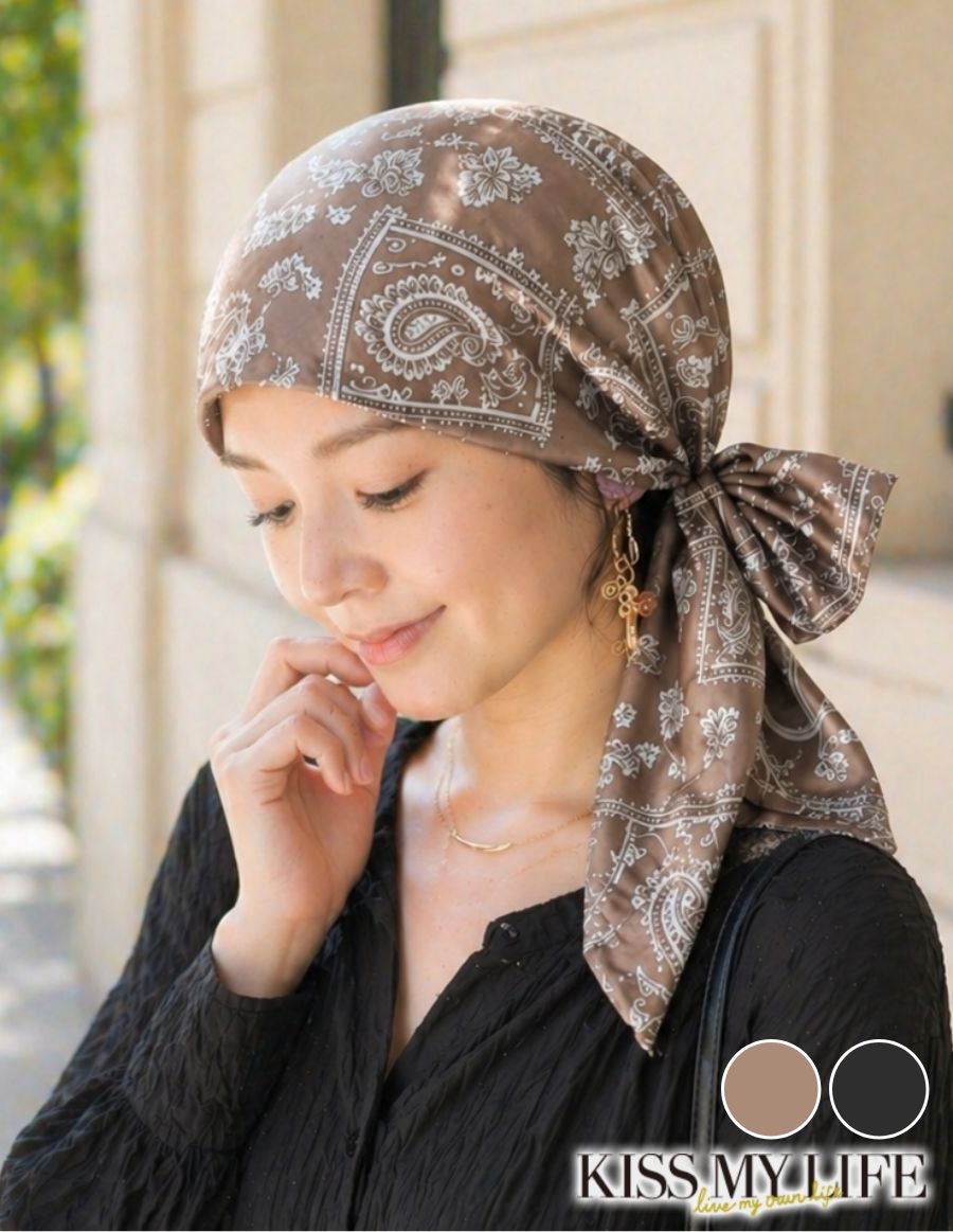 医療用帽子(ケア帽子) -Audrey LUXE- スカーフタイプ/Classic Paisley（クラシックペイズリー）