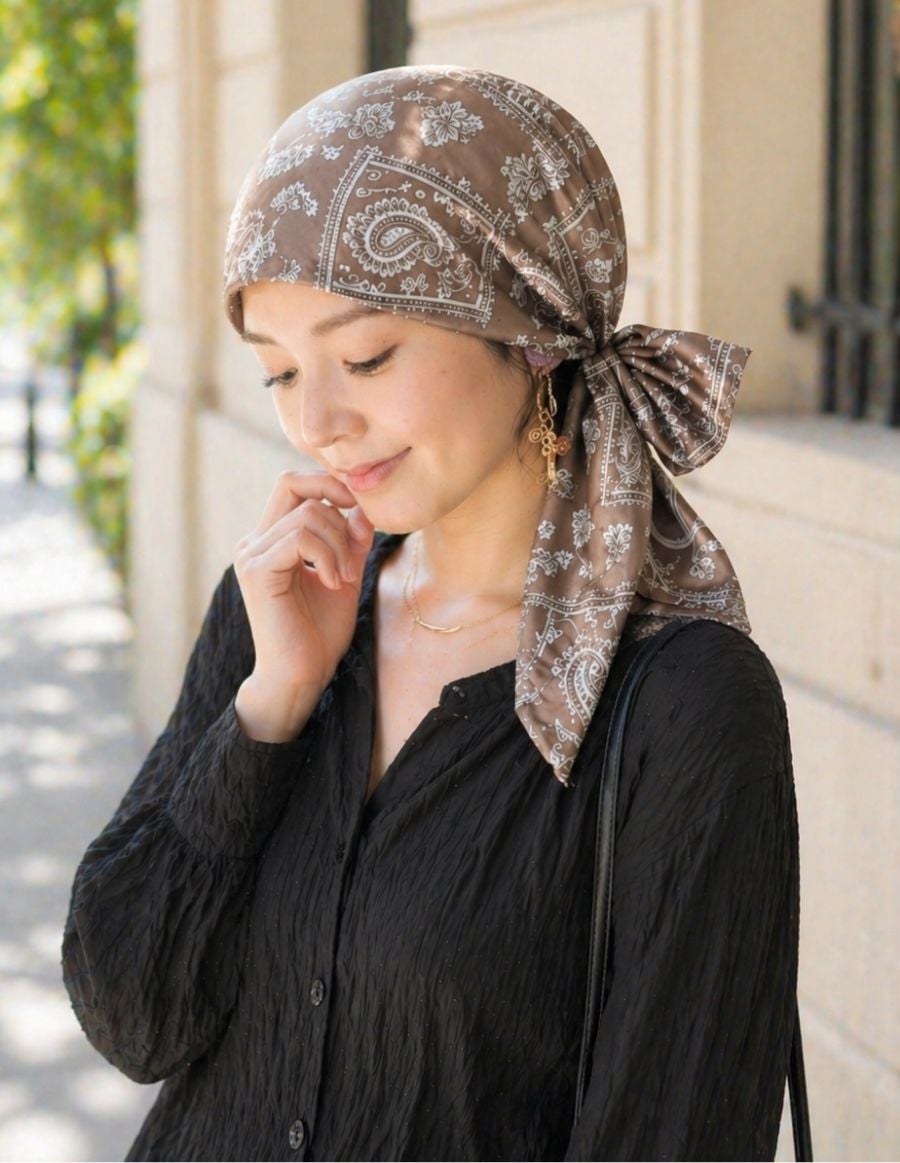医療用帽子(ケア帽子) -Audrey LUXE- スカーフタイプ/Classic Paisley（クラシックペイズリー）