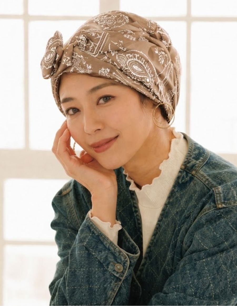 医療用帽子(ケア帽子) -Audrey LUXE- スカーフタイプ/Classic Paisley（クラシックペイズリー）