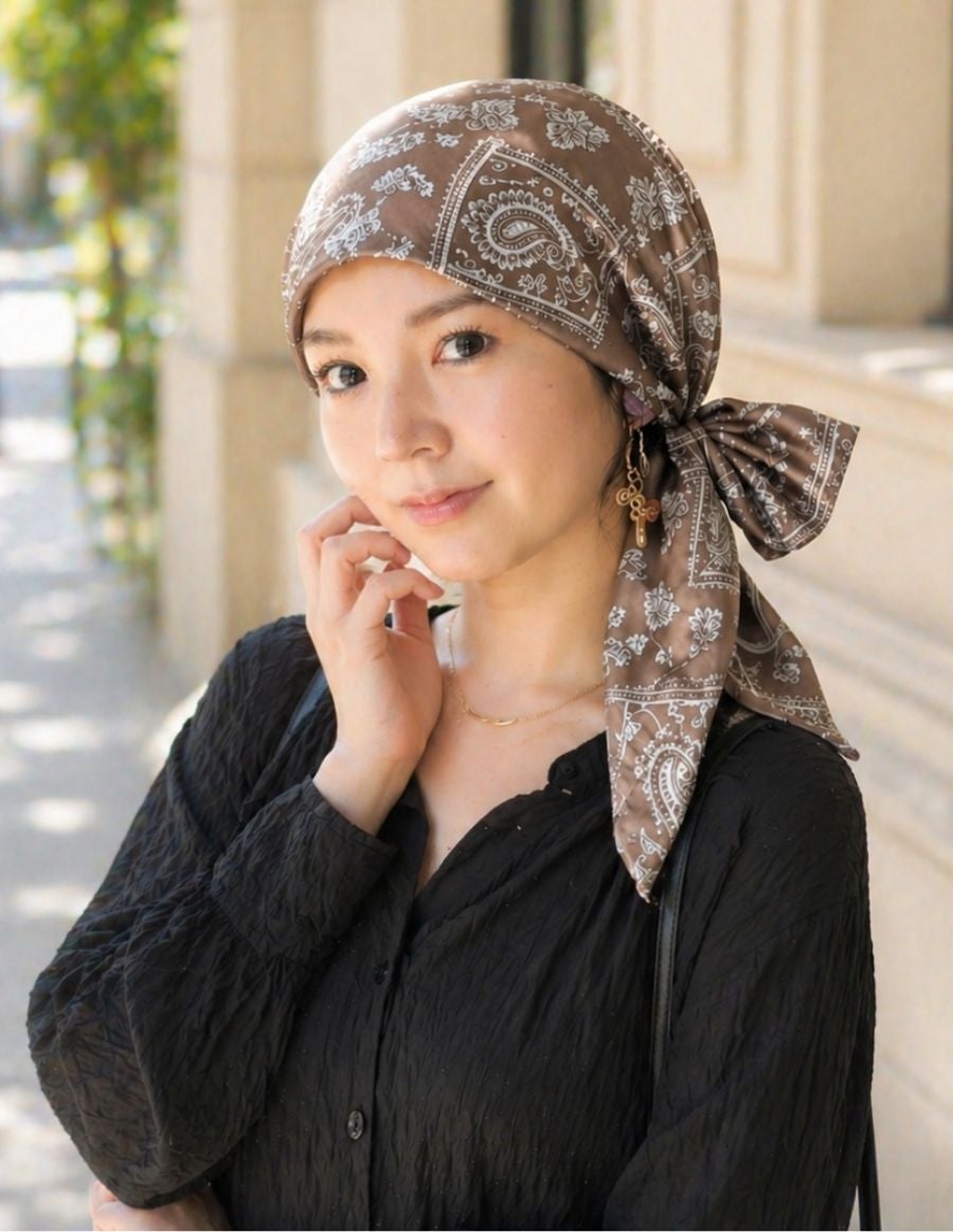 医療用帽子(ケア帽子) -Audrey LUXE- スカーフタイプ/Classic Paisley（クラシックペイズリー）