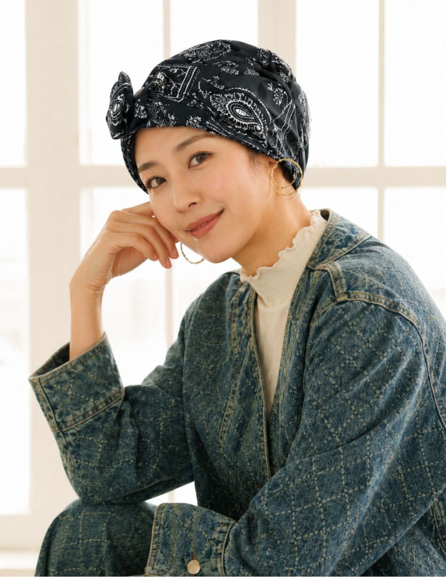 医療用帽子(ケア帽子) -Audrey LUXE- スカーフタイプ/Classic Paisley（クラシックペイズリー）