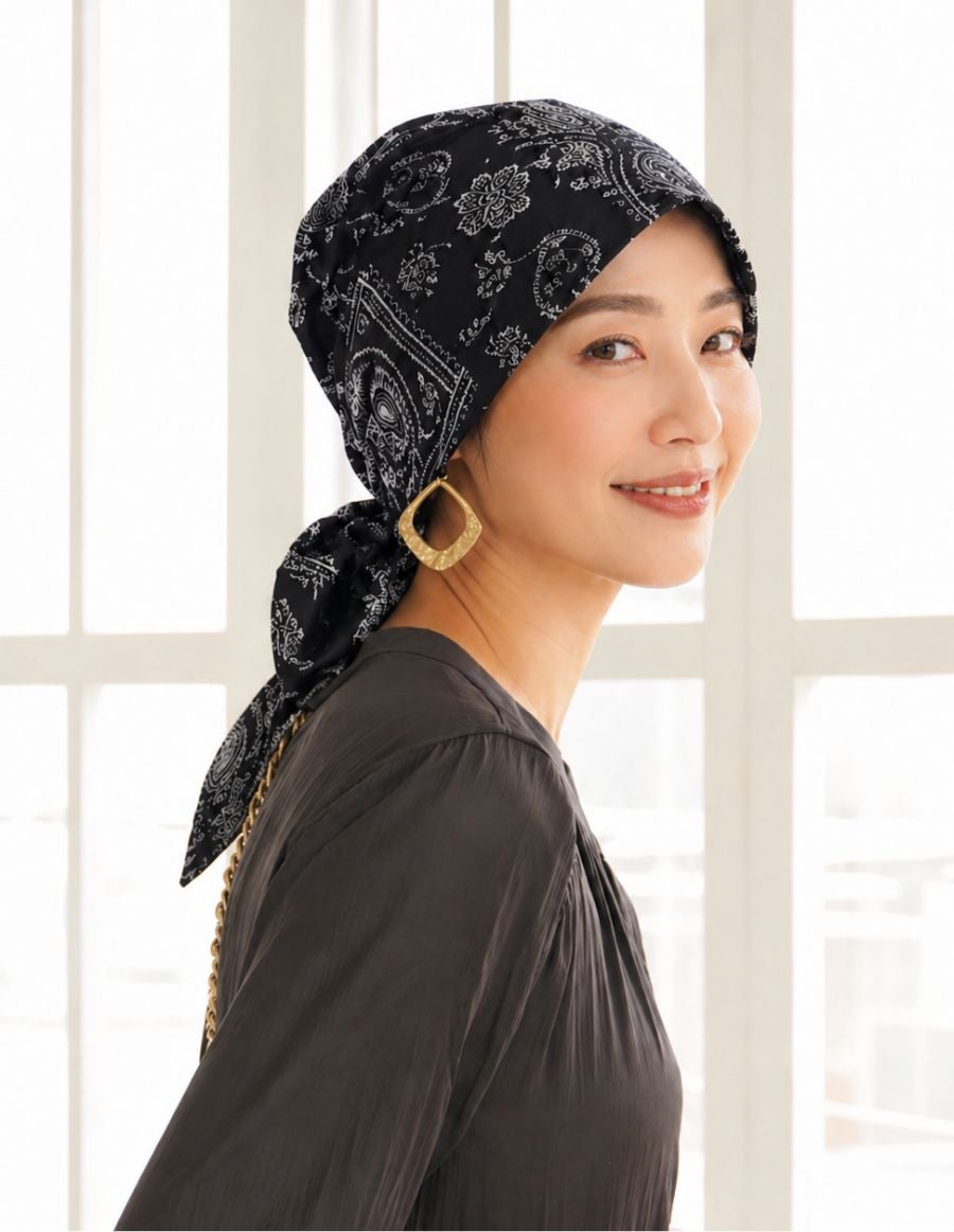 医療用帽子(ケア帽子) -Audrey LUXE- スカーフタイプ/Classic Paisley（クラシックペイズリー）