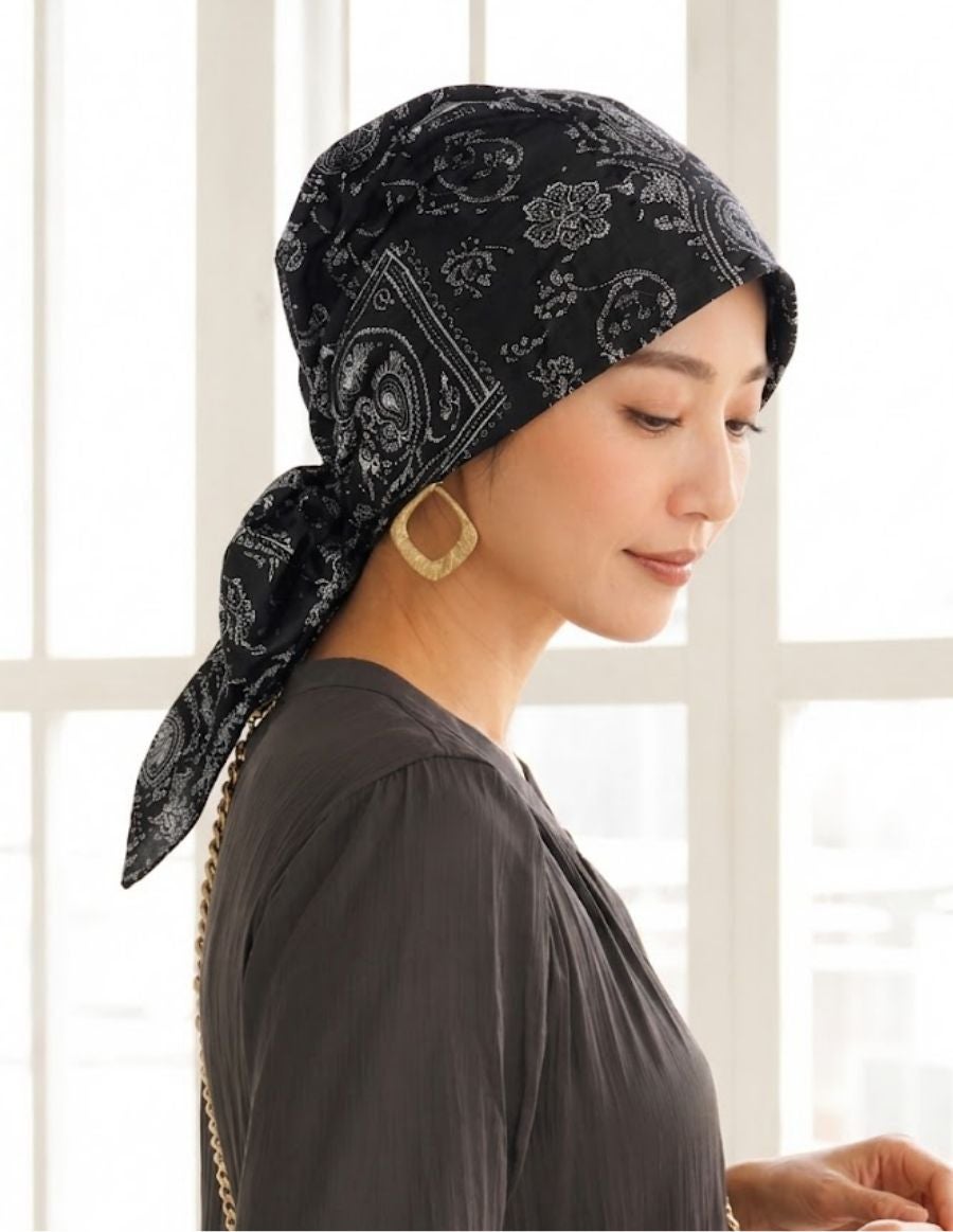 医療用帽子(ケア帽子) -Audrey LUXE- スカーフタイプ/Classic Paisley（クラシックペイズリー）